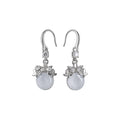 Round Cabochon Drop Earrings with Floral Metal Details view 5