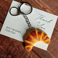 Croissant Figure Keychain with Split Ring and Snap Hook view 5