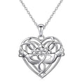 Silver Tone Openwork Double Heart Pendant Necklace view 1