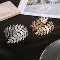 Gold and Silver Overlapping Leaf Branch Upper Arm Cuffs view 1