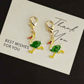 Green Ostrich Figure Charm with Gold Tone Lobster Clasp view 5