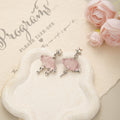 Blue Pink and White Cloud Bear and Butterfly Dangle Earrings view 2