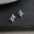 Silver Tone Marquise Crystal Starburst Stud Earrings view 1