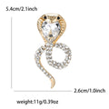 Coiled Crystal Cobra Snake Brooch With Teardrop Head view 7