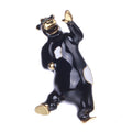 Glossy Dancing Cow Brooch in Black or White Enamel view 7