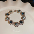 Flower Crystal Link Necklace and Bracelet Three Color Variants view 4
