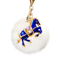 Crystal Horse Keychains with Faux Fur Pompoms and Plain Options view 5