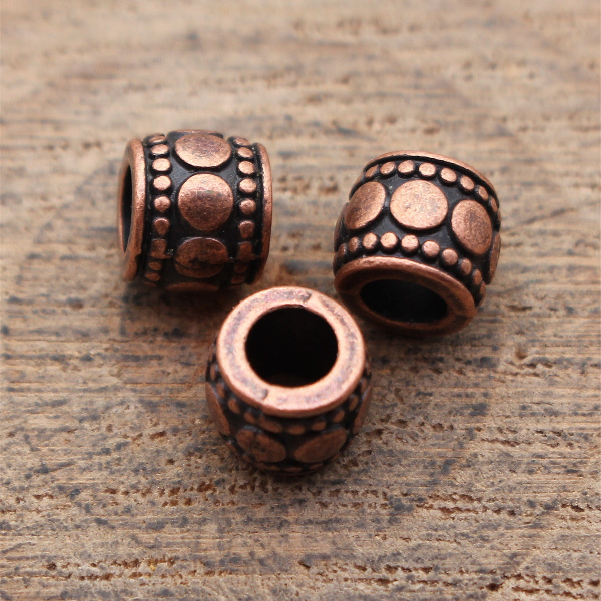 7x7x6mm 0.8g Multicolor Zinc Alloy Embossed Dot Large Hole Spacer Beads for Bracelet Jewelry Making