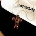 Long Resin Block Cross Pendant Necklace Two Colors view 7