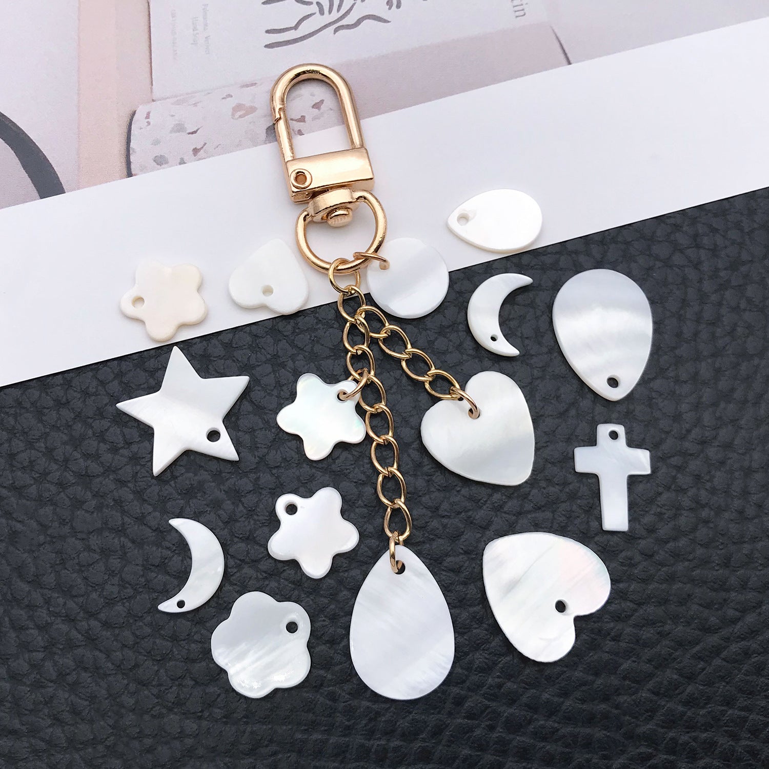 Zinc Alloy Shell Cross Heart Charm Pendants for DIY Bracelet Necklace Jewelry Making