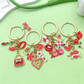 Gold-Tone Metal Heart, Rose and Lip Charm Keychains, 7 Styles view 4