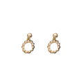 Open Triangle Pearl Look Gold Tone Dangle Stud Earrings view 5