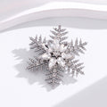 Silver Tone Snowflake Crystal Metal Brooch Pin 4.3 x 5 cm view 5