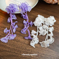 Chiffon Flower Vine Long Drop Earrings In Four Soft Colors view 4