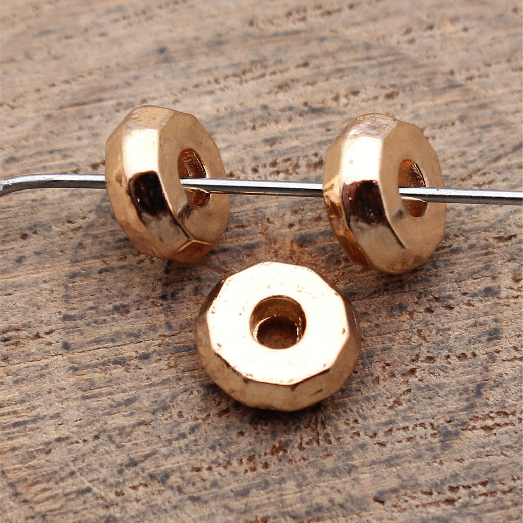 7.9x7.9x3mm 0.72g Multicolor Zinc Alloy Faceted Round Disc Spacer Beads for DIY Jewelry Making