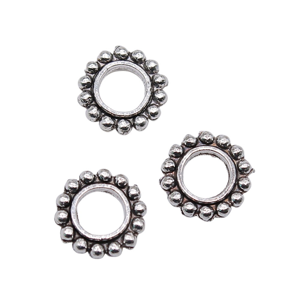 9x9x2mm 0.4g Multicolor Zinc Alloy Flat Round Large Hole Spacer Beads for Bracelet Necklace DIY