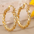Braided Rope Hoop Earrings in Gold-Tone Metal Jewelry view 2