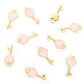 Tiny Heart Lock and Key Charms in Nine Enamel Color Options view 4