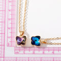 Gold Tone Crystal Butterfly Pendant Necklaces in Five Colors view 5