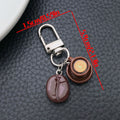 Brown Coffee Bean and Cup Clasp Keychains with Metal Hardware view 6