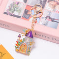 Enamel Fairy Castle Keychain Rhinestone Tower Charm view 6