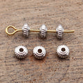 Decorative Beaded Rim Round Small Hole Metal Spacer Beads view 4