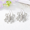 Black Gold and Silver Tone Large Spider Hook Earrings view 2
