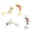 Rhinestone Dolphin Two Loop Connector Charms in Four Styles view 3