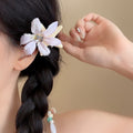 Fabric Flower And Starfish Duckbill Hair Clip Four Colors view 4