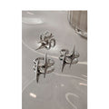 Silver Four Point Star Open Ring Abstract Dual Band view 2