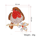 Red Gold Tone Bird Crystal Metal Brooch Pin 5.6 x 4.9 cm view 2