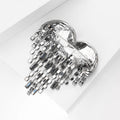 Heart Rhinestone Fringe Brooch in Four Colors Decorative Lapel Pin view 3