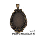 Antique Bronze Oval Cabochon Setting with Decorative Border view 3