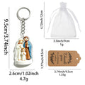 Holy Family Keychain With Thank You Card And White Organza Bag view 2