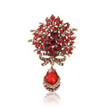 Crystal Bouquet Dangle Brooch With Faceted Crystals And Polished Metal Details view 5