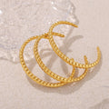 Twisted Rope Open Cuff Bangle Bracelet Gold Silver Metal view 4