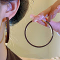 Velvet Wrapped Hoop Earrings in Five Rich Colors with Metal Tone Details view 3