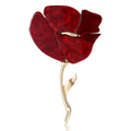 Long Stem Translucent Poppy Brooch in Ten Colorways view 1