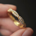 Gold and White Gold Tone Twisted Pave Crystal Bands Sizes 6-10 view 1