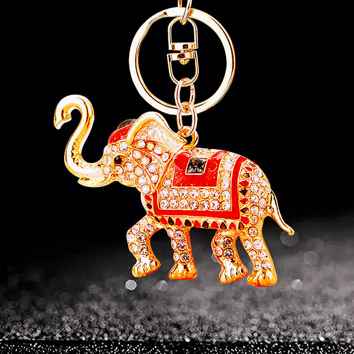 Crystal Saddle Elephant Keychains in Three Colors plus Assorted Options