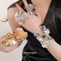Metal Flower Leaf Bow Ring Bangle Sets Six Styles Pair view 1