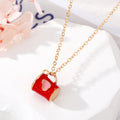 Gold Tone Enamel Cup and Heart Pendant Necklaces in Seven Colors view 8