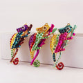 Rhinestone Chameleon Alloy Keychain, Four Color Options view 1