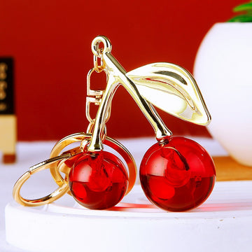Jelly Cherry Keychains with Gold Silver and Random Hardware Options