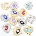 Enamel Evil Eye Heart Jewelry Components For DIY Earrings And Bracelets Charms view 5