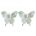 Silver Tone Pale Aqua Butterfly Stud Earrings For Women view 5