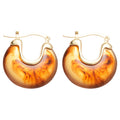 Amber Translucent Chunky Huggie Hoop Earrings Jewelry Accessory view 5
