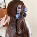 Coffee Brown Wool Tweed Bow Claw And Twist Hair Clips view 4