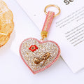 Jeweled Heart Keychains in High Heel Lipstick and Gradient Styles view 3