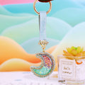 Bubble Crystal Crescent Moon Keychains in Six Colors plus Assorted view 10